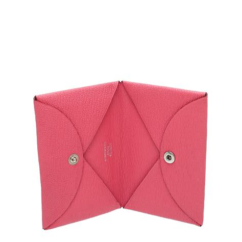 Hermes Rose Confetti Chevre Mysore Bearn Card Holder Wallet